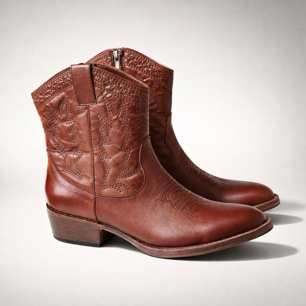 Coconuts by Matisse Pistol Western Ankle Boots in Cognac sz 6.5 NWOB - Picture 3 of 5